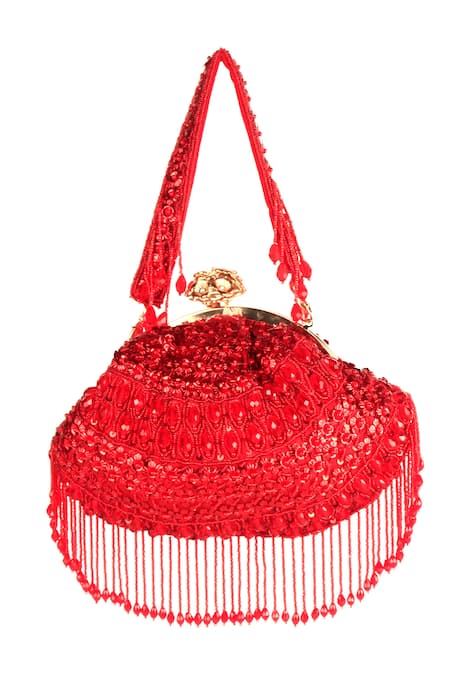 Nazaakat By Samara Singh Embellished Batua Bag with Detachable Handle 