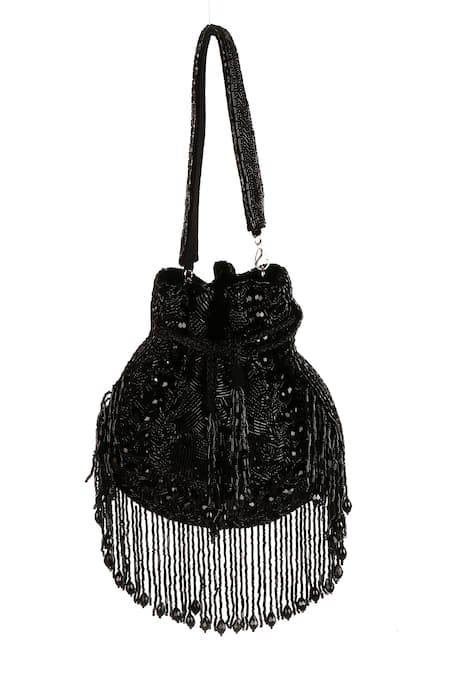 Nazaakat By Samara Singh Beaded Fringe Potli Bag 