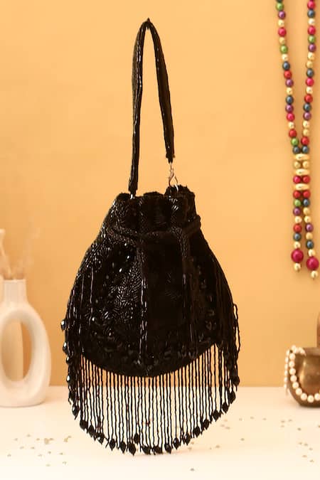 Nazaakat By Samara Singh Beaded Fringe Potli Bag 