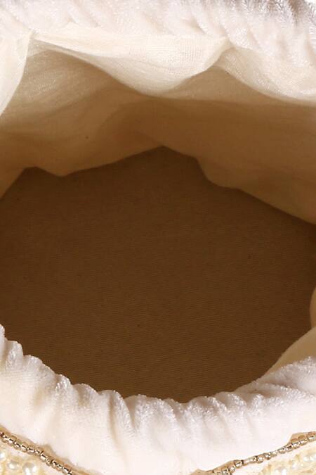 Nazaakat By Samara Singh Cream Beads, Pearls, Tassels Beaded And Potli Bag Online at Aza Fashions Nazaakat By Samara Singh_Cream Beads, Pearls, Tassels Beaded And Potli Bag _Online_at_Aza_Fashions