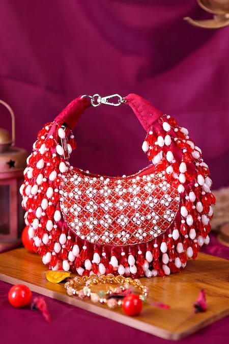 Nazaakat By Samara Singh Beaded Embellished Clutch with Sling 