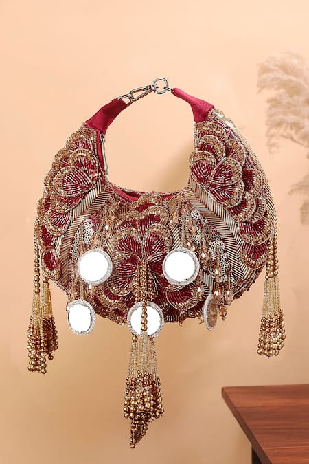 Nazaakat By Samara Singh Embellished Floral Motif Clutch Bag 