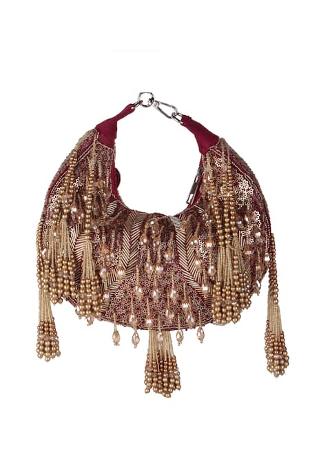 Nazaakat By Samara Singh Embellished Floral Motif Clutch Bag 