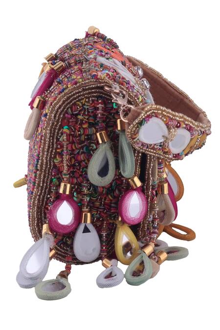 Buy Nazaakat By Samara Singh Pink Beads, Mirrors, Applique Floral And Embellished Flap Bag Online at Aza Fashions Buy_Nazaakat By Samara Singh_Pink Beads, Mirrors, Applique Floral And Embellished Flap Bag _Online_at_Aza_Fashions