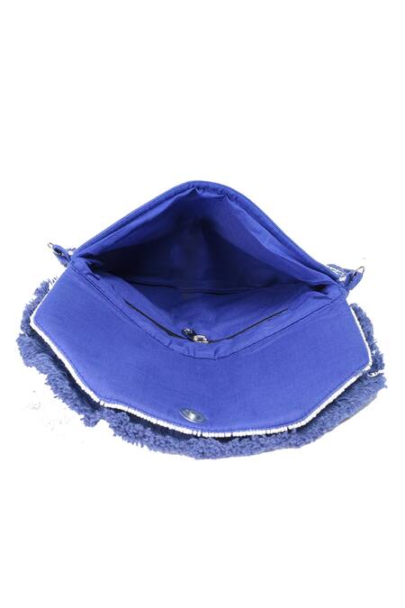 Buy Nazaakat By Samara Singh Blue Beads, Stones, Fringe Embellished And Beaded Flap Clutch Online at Aza Fashions Buy_Nazaakat By Samara Singh_Blue Beads, Stones, Fringe Embellished And Beaded Flap Clutch _Online_at_Aza_Fashions