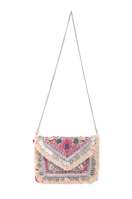 Nazaakat By Samara Singh Beaded & Coin Embellished Boho Bag