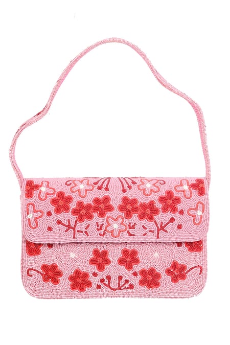Nazaakat By Samara Singh Bead Embroidered Floral Sling Bag 