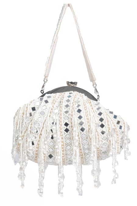 Nazaakat By Samara Singh Mirror & Bead Embellished Batua Bag