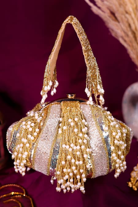 Nazaakat By Samara Singh Sequin & Pearl Embellished Batua Bag