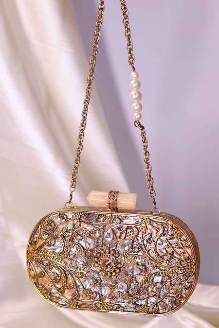Nazaakat By Samara Singh Embellished Clutch with Detachable Sling 