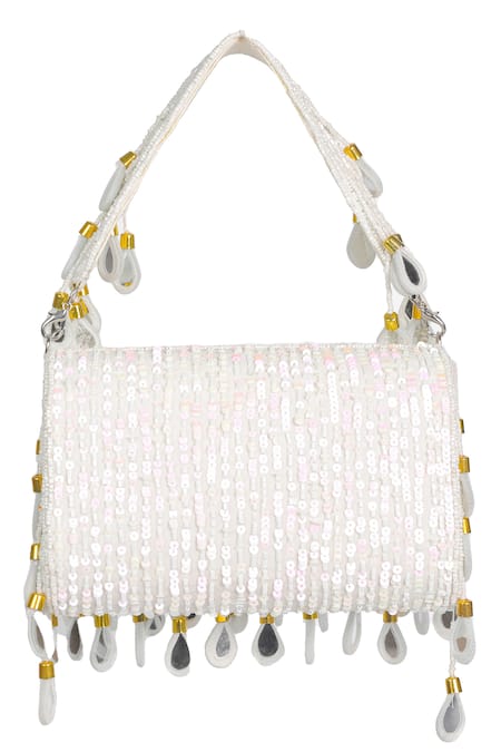 Nazaakat By Samara Singh Beaded Sequin & Mirror Embellished Flap Bag