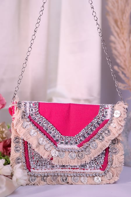 Nazaakat By Samara Singh Coin & Fringe Embellished Boho Bag