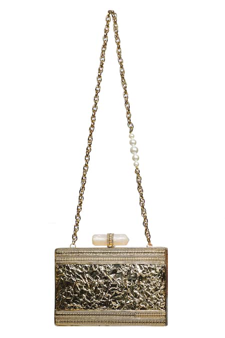 Nazaakat By Samara Singh Embellished Clutch with Detachable Sling Chain 