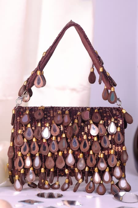 Nazaakat By Samara Singh Sequins & Mirror Embellished Flap Bag