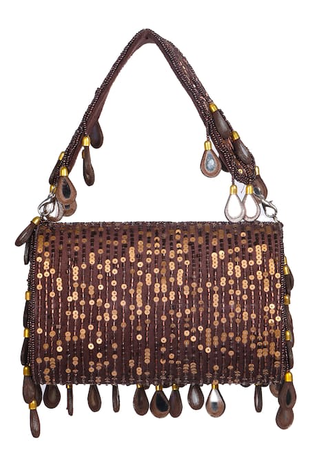 Nazaakat By Samara Singh Sequins & Mirror Embellished Flap Bag