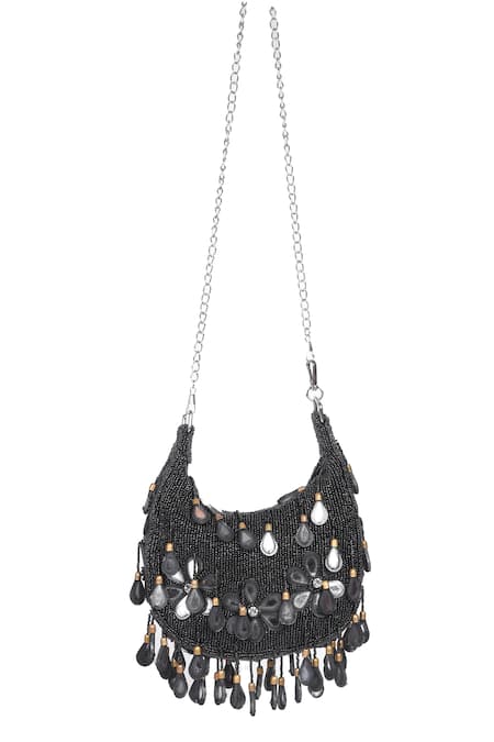 Nazaakat By Samara Singh Beaded Embellished Clutch with Detachable Handle