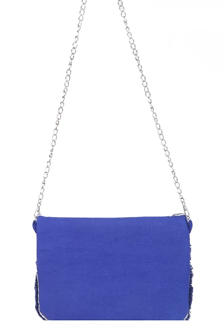 Nazaakat By Samara Singh Embroidered Fringe Boho Bag with Chain Strap 