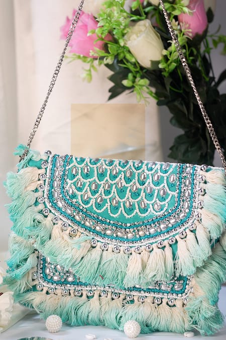 Nazaakat By Samara Singh Beaded & Tassel Embellished Boho Bag 
