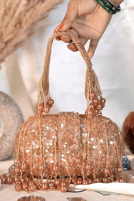 Nazaakat By Samara Singh Sequins & Pearl Embellished Potli Bag 