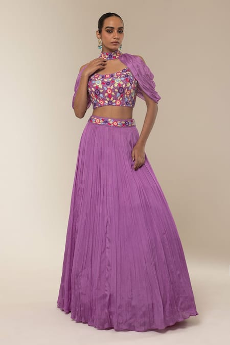 Libas Cafe by Nidhi & Ashish Floral Embroidered Blouse With Lehenga 