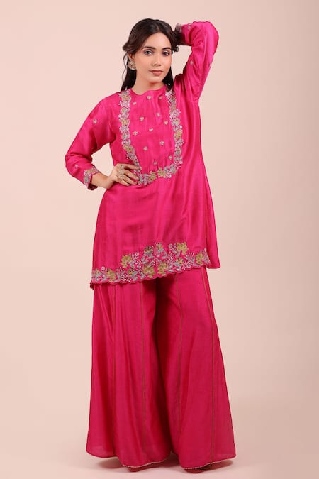 Myra Clothing Line Floral Embroidered Kurta & Sharara Set 
