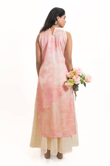 Amaltas Couture Printed Silk Kurta & Sharara Set 