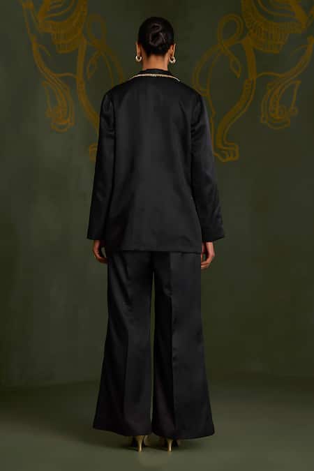 Sitaraa Movika Midnight Blue Embroidered Pant Set