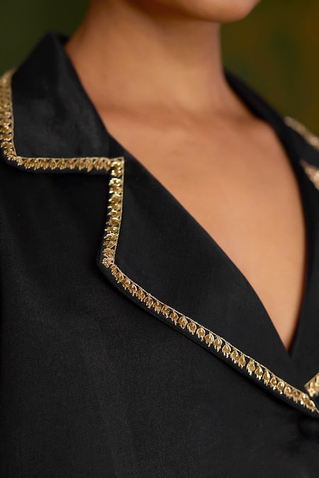 Buy_Sitaraa_Blue Stones Movika Midnight Embroidered Pant Set _Online_at_Aza_Fashions