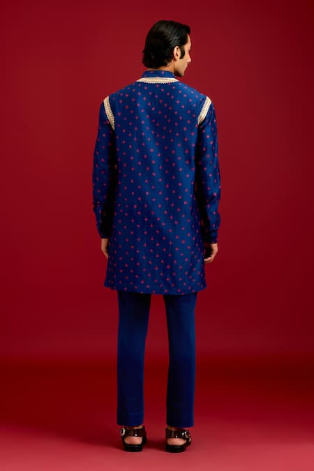 Devnaagri Bandhej Pattern Kurta With Pant 