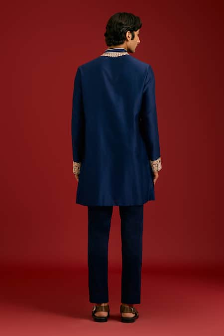 Devnaagri Chanderi Mirror & Dori Embroidered Kurta Set 