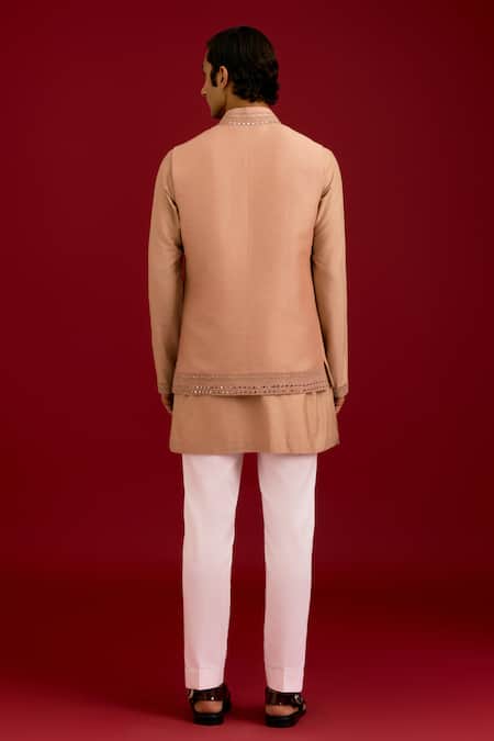 Devnaagri Mirror Work Bundi Kurta Set 