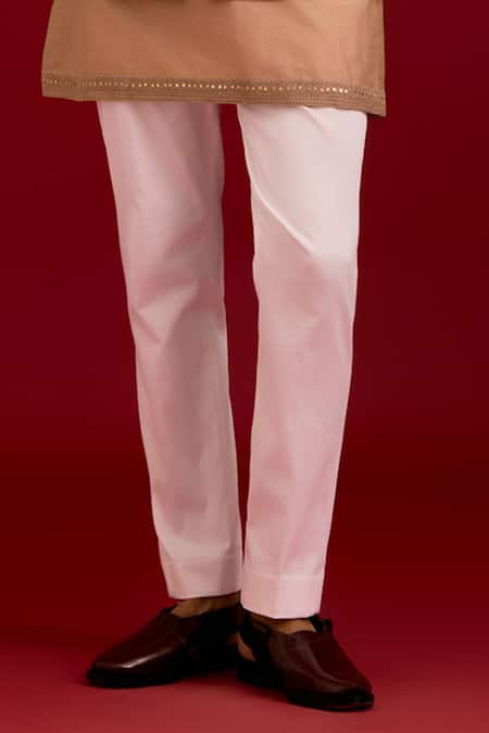 Buy_Devnaagri_Beige Linen, Satin, Cotton, Silk, Lycra Mirrors, Sequins, Work Bundi Kurta Set _Online_at_Aza_Fashions