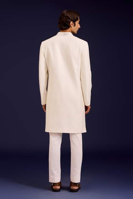 Devnaagri Pintuck Pattern Sherwani & Pant Set 