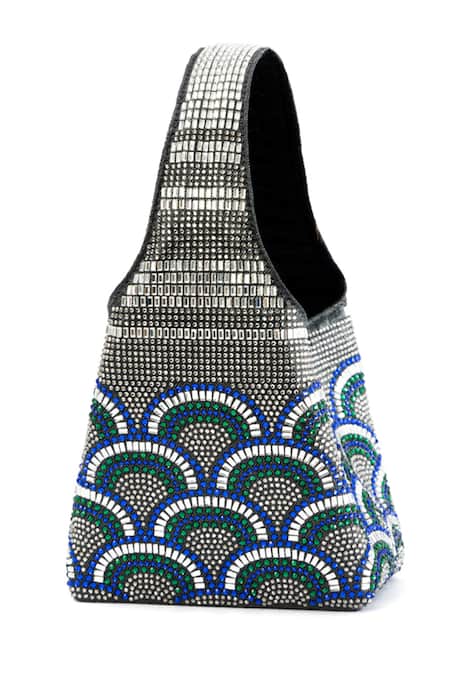 Etcetera_Blue Crystals Paris Petite Aurora Embellished Bag _Online_at_Aza_Fashions