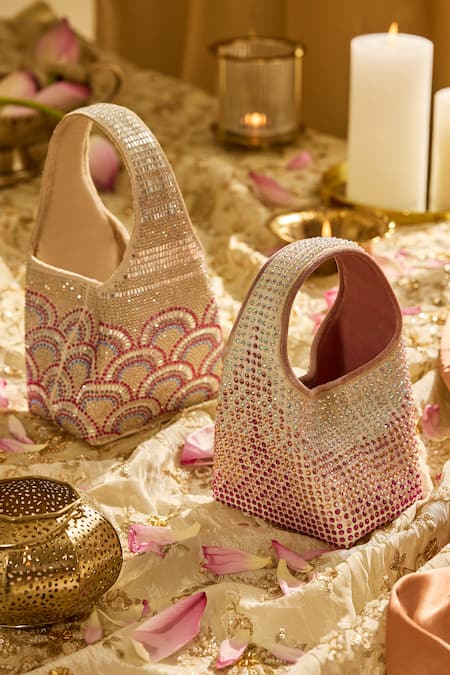 Buy_Etcetera_Pink Crystals Paris Petite Aurora Studded Bag _Online_at_Aza_Fashions