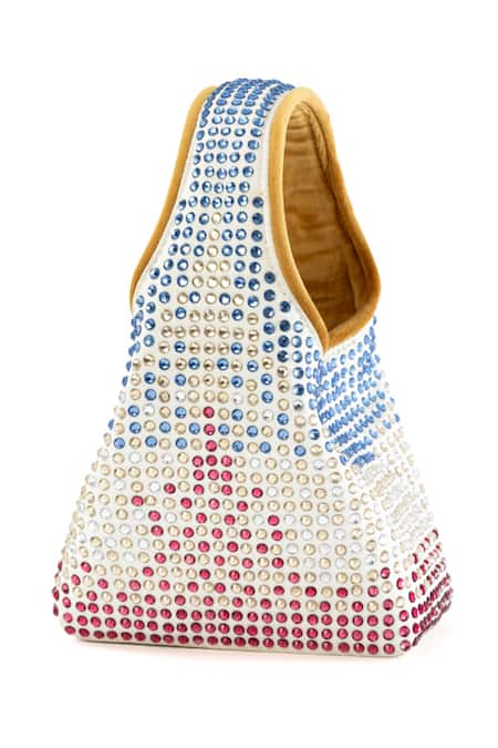 Etcetera_Blue Crystals Paris Petite Aurora Studded Bag _Online_at_Aza_Fashions
