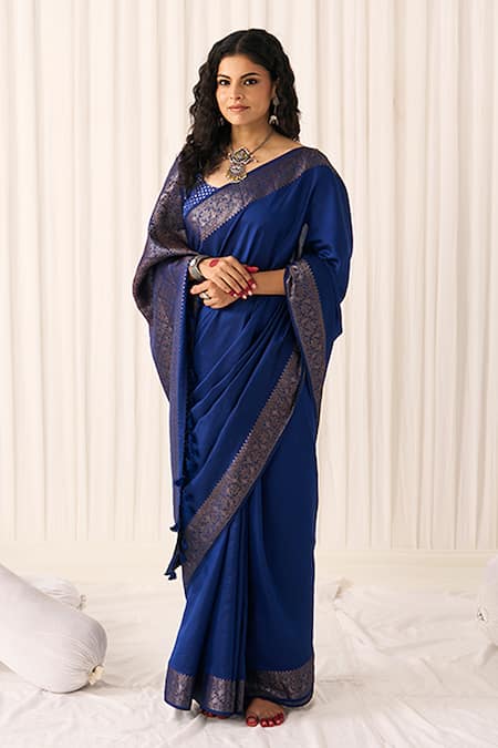 Five Point Five Ruhani Soft Silk Saree With Running Blouse 