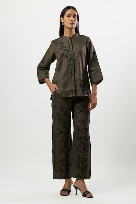 Linera Embroidered Shirt With Pant 