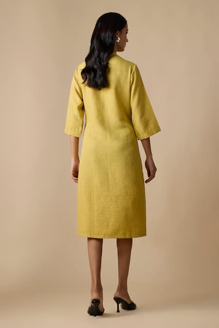 Linera Embroidered V-Neck Dress 