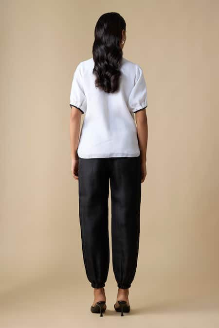 Linera Contrast Embroidered Shirt With Pant 