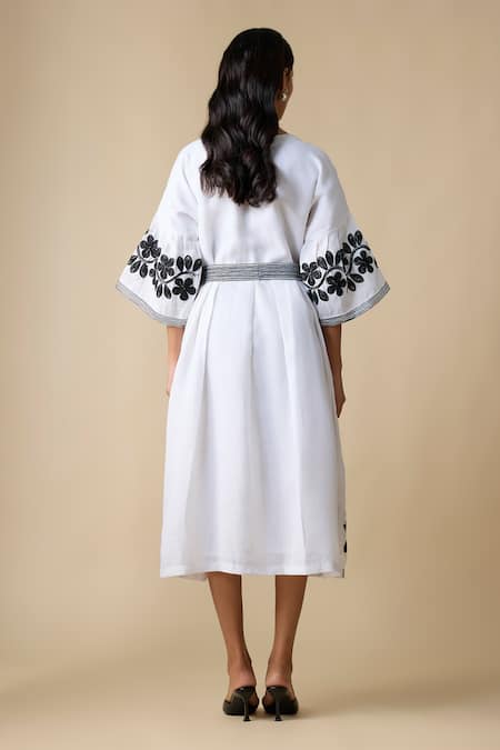 Linera Embroidered Midi Dress  