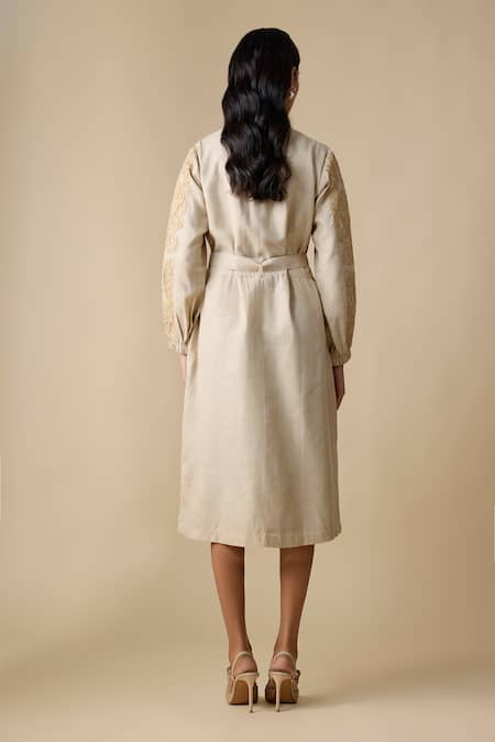 Linera Embroidered Midi Dress  