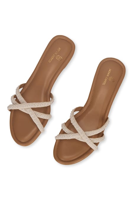 SCHON ZAPATO Pearl Embellished Flats 