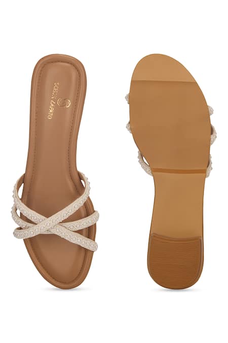 SCHON ZAPATO Pearl Embellished Flats 