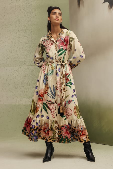 NOIB Celia Wildflower Print Dress With Belt 