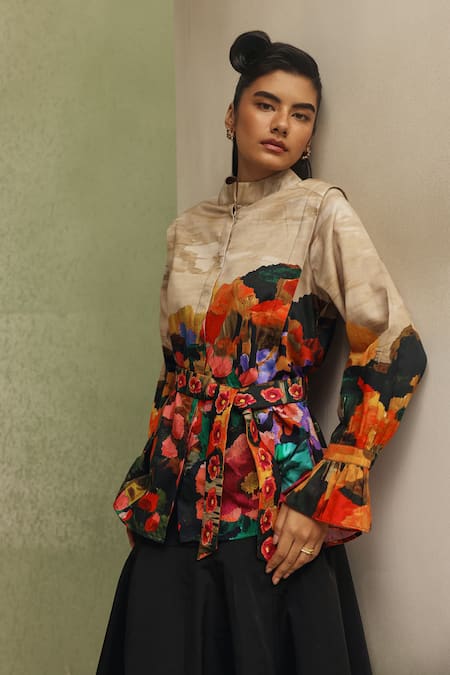 NOIB Vega Highland Print Shirt With Belt 