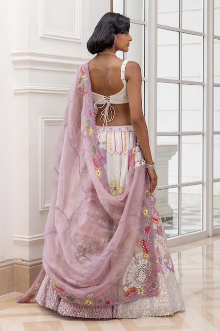 House Of Armuse Embroidered Floral Pattern Lehenga Set 