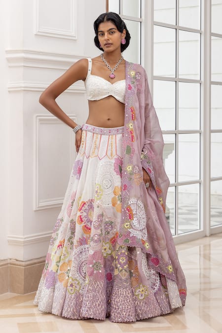 House Of Armuse Embroidered Floral Pattern Lehenga Set 