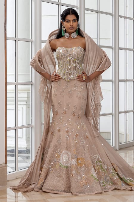 House Of Armuse Embroidered Corset Lehenga Set  