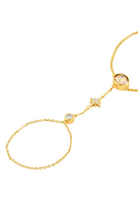 Buy Isharya Gold Plated Crystals, Stones Amritas Pocaris Hand Harness Online at Aza Fashions Buy_Isharya_Gold Plated Crystals, Stones Amritas Pocaris Hand Harness _Online_at_Aza_Fashions
